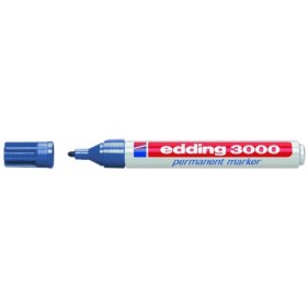 Edding 3000 Azul - Marcador permanente (Azul, Color blanco, De plástico, 1,5 mm)