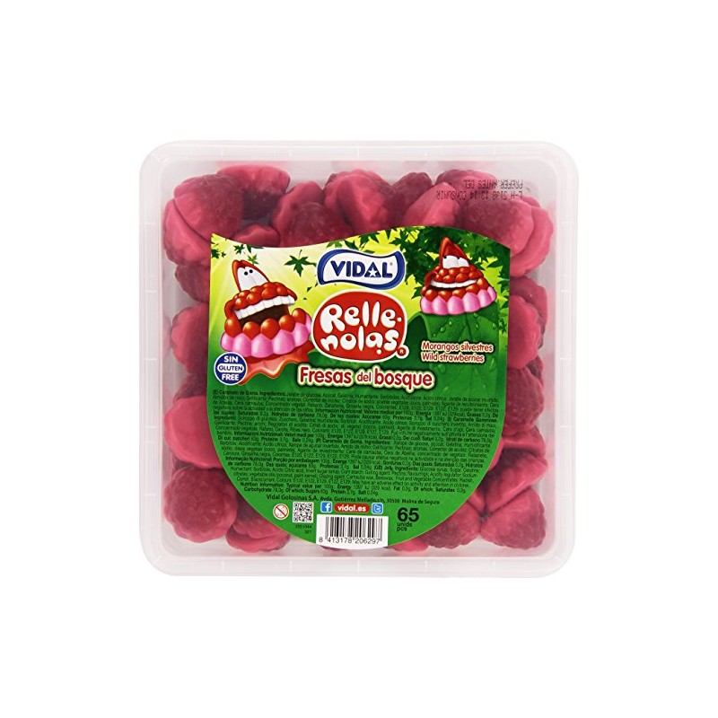 Vidal - Fresas del bosque rellenas - Caramelo de goma - 65 unidades