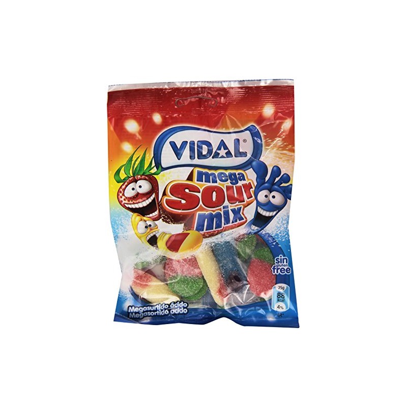Vidal Mega Sour Mix - Bolsa Megasurtido ácido (7 x 100g )
